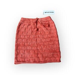 Misha & Puff Block Stitch Roll Hem Skirt In Melon